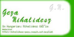 geza mihalidesz business card